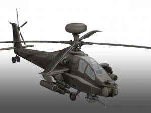 Apache Attack Helicopter AH 64 Low poly 3D Model