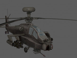Apache Attack Helicopter AH 64 Low poly Modelo 3D