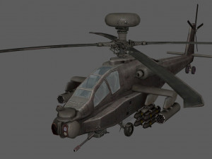 Apache Attack Helicopter AH 64 Low poly Modelo 3D