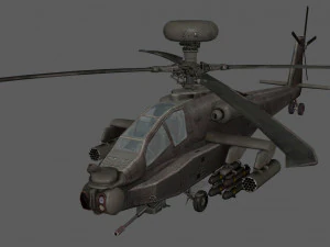 Apache Attack Helicopter AH 64 Low poly 3D Model