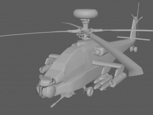 Apache Attack Helicopter AH 64 Low poly Modelo 3D