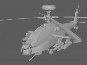 Apache Attack Helicopter AH 64 Low poly 3D Model
