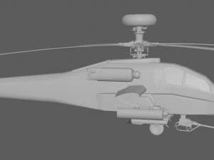 Apache Attack Helicopter AH 64 Low poly Modelo 3D