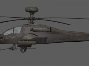 Apache Attack Helicopter AH 64 Low poly Modelo 3D