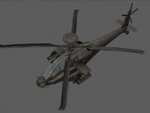 Apache Attack Helicopter AH 64 Low poly Modelo 3D