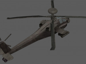 Apache Attack Helicopter AH 64 Low poly Modelo 3D