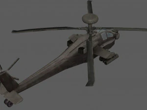 Apache Attack Helicopter AH 64 Low poly 3D Model