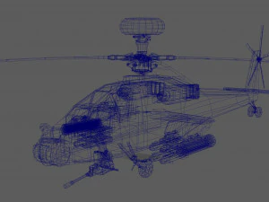 Apache Attack Helicopter AH 64 Low poly 3D Model