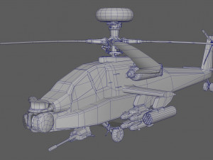 Apache Attack Helicopter AH 64 Low poly Modelo 3D