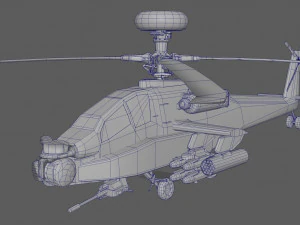 Apache Attack Helicopter AH 64 Low poly 3D Model