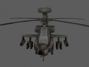 Apache Attack Helicopter AH 64 Low poly Modelo 3D
