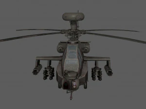 Apache Attack Helicopter AH 64 Low poly 3D Model