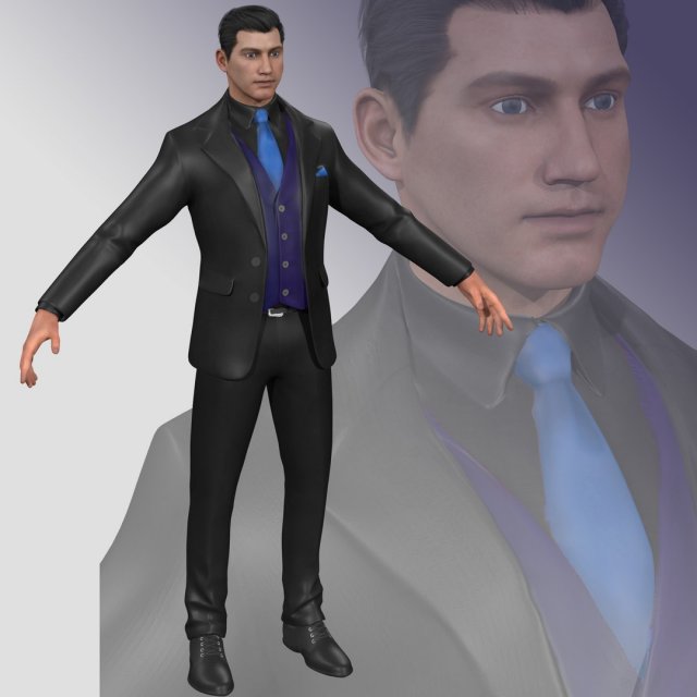 Business Man Rig 3D Modell .c4d .max .obj .3ds .fbx .stl .blend 