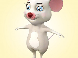 Cute Cartoon Mouse Rig 3Dモデル