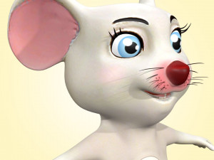 Cute Cartoon Mouse Rig 3D Модель