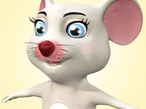 Cute Cartoon Mouse Rig 3D Модель