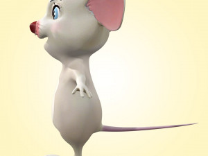 Cute Cartoon Mouse Rig 3D Модель