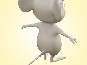 Cute Cartoon Mouse Rig 3D Модель