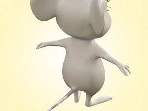 Cute Cartoon Mouse Rig 3D Model