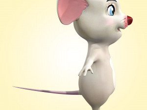 Cute Cartoon Mouse Rig 3D Модель