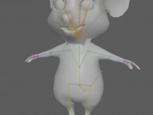 Cute Cartoon Mouse Rig 3D Model