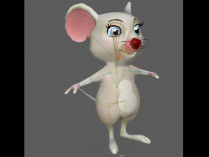 Cute Cartoon Mouse Rig 3D Модель