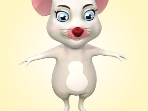 Cute Cartoon Mouse Rig 3D Модель