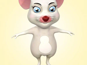 Cute Cartoon Mouse Rig 3D Model