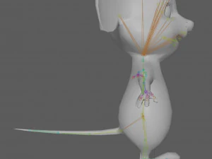 Cute Cartoon Mouse Rig 3D Model