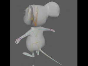 Cute Cartoon Mouse Rig 3D Model