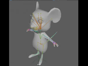 Cute Cartoon Mouse Rig 3D Model