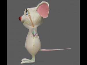 Cute Cartoon Mouse Rig 3D Model