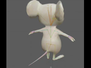 Cute Cartoon Mouse Rig 3D Model