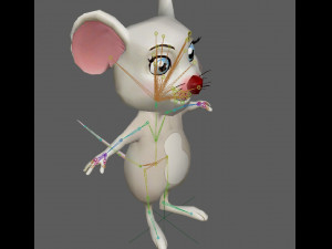 Cute Cartoon Mouse Rig 3D Модель