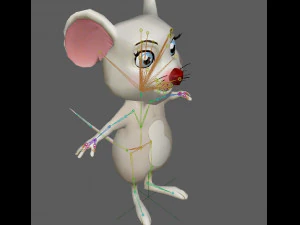 Cute Cartoon Mouse Rig 3D Model