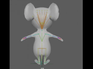 Cute Cartoon Mouse Rig 3D Model