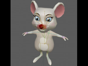 Cute Cartoon Mouse Rig 3D Модель