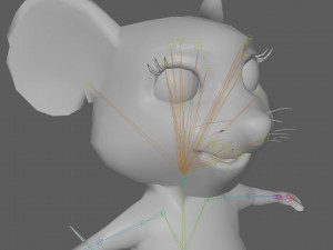 Cute Cartoon Mouse Rig 3D Модель