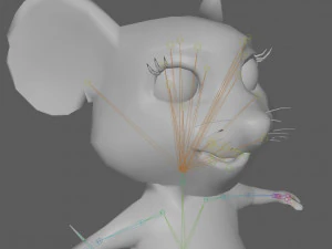 Cute Cartoon Mouse Rig 3D Model