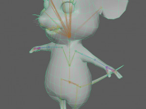 Cute Cartoon Mouse Rig 3D Модель