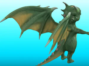 Impianto di perforazione del drago simpatico cartone animato Modello 3D