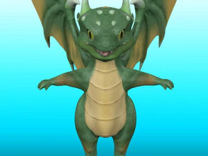 Impianto di perforazione del drago simpatico cartone animato Modello 3D