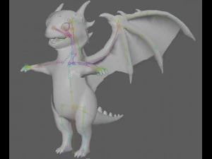 Impianto di perforazione del drago simpatico cartone animato Modello 3D
