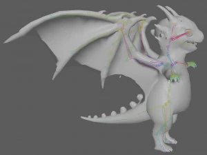 Impianto di perforazione del drago simpatico cartone animato Modello 3D