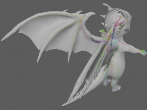 Cute Cartoon Dragon Rig Modello 3D
