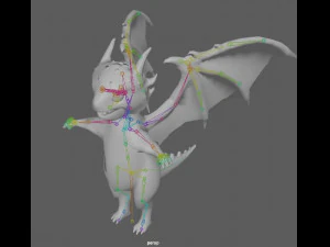 Impianto di perforazione del drago simpatico cartone animato Modello 3D