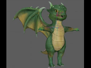 Impianto di perforazione del drago simpatico cartone animato Modello 3D