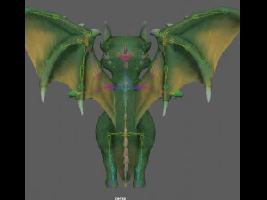 Impianto di perforazione del drago simpatico cartone animato Modello 3D