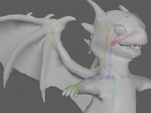 Impianto di perforazione del drago simpatico cartone animato Modello 3D