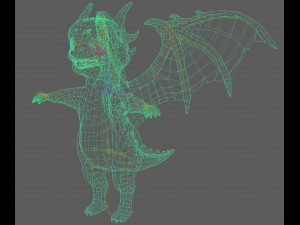 Cute Cartoon Dragon Rig Modello 3D